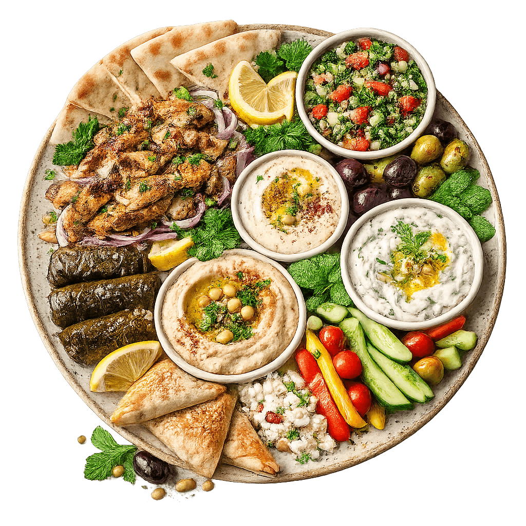 Mediterranean mezze platter assortment
